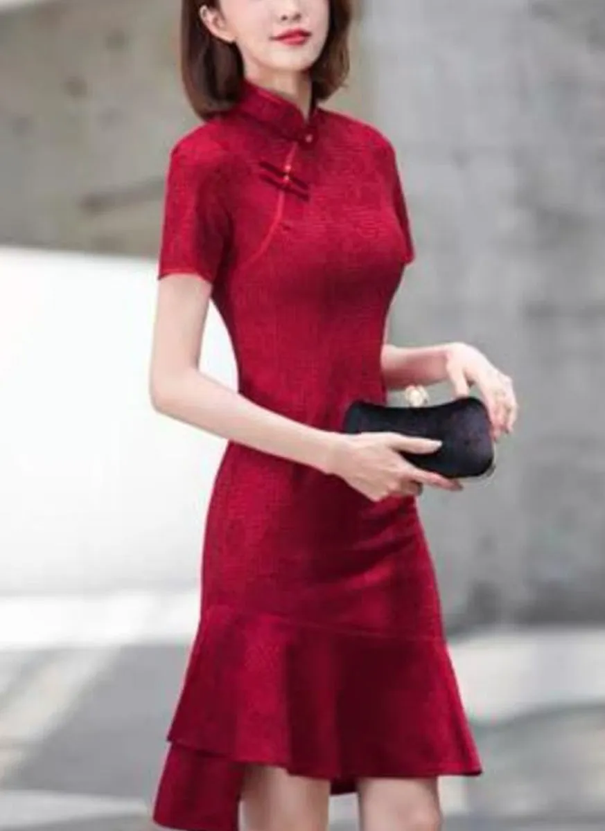 1240089 Mandarin Collar Cheongsam