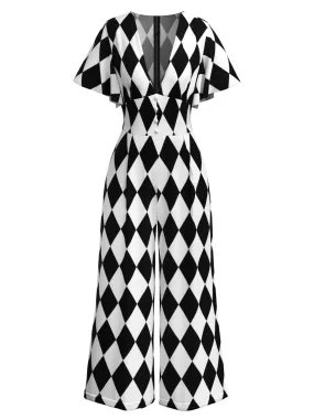 1930s Halloween Gingham Plaid Jumpsuit