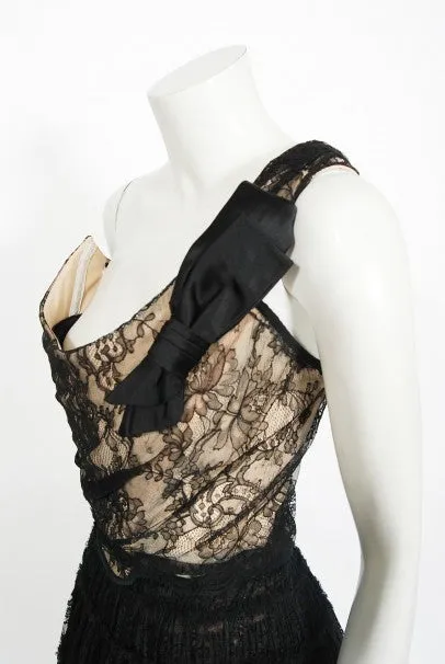 1990's Vivienne Westwood Lace Corset Bustier & Sheer Pleated Skirt Set