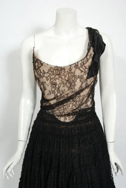 1990's Vivienne Westwood Lace Corset Bustier & Sheer Pleated Skirt Set