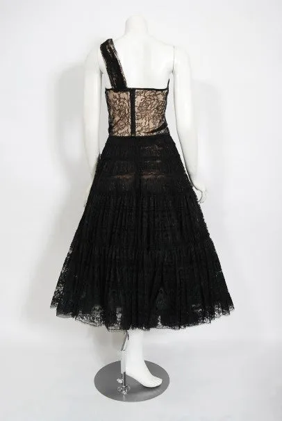 1990's Vivienne Westwood Lace Corset Bustier & Sheer Pleated Skirt Set