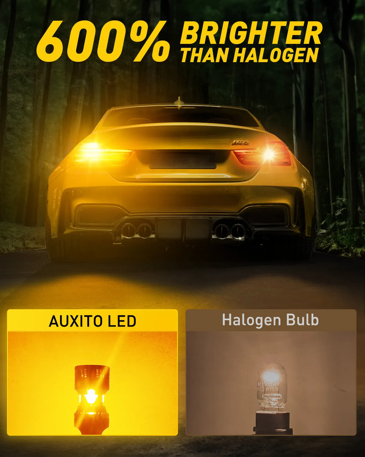 7440 Amber Yellow LED Turn Signal Bulb With Built in Resistor CANBUS Error Free