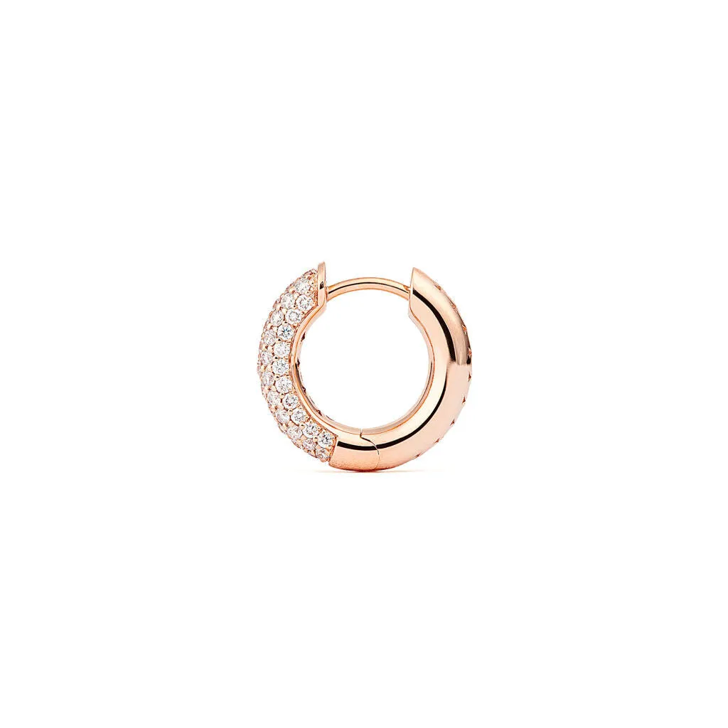 Absolute Small (Tight) 18K Rosegold Hoops w. Diamonds