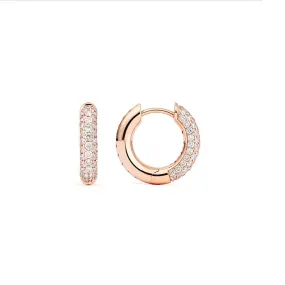 Absolute Small (Tight) 18K Rosegold Hoops w. Diamonds