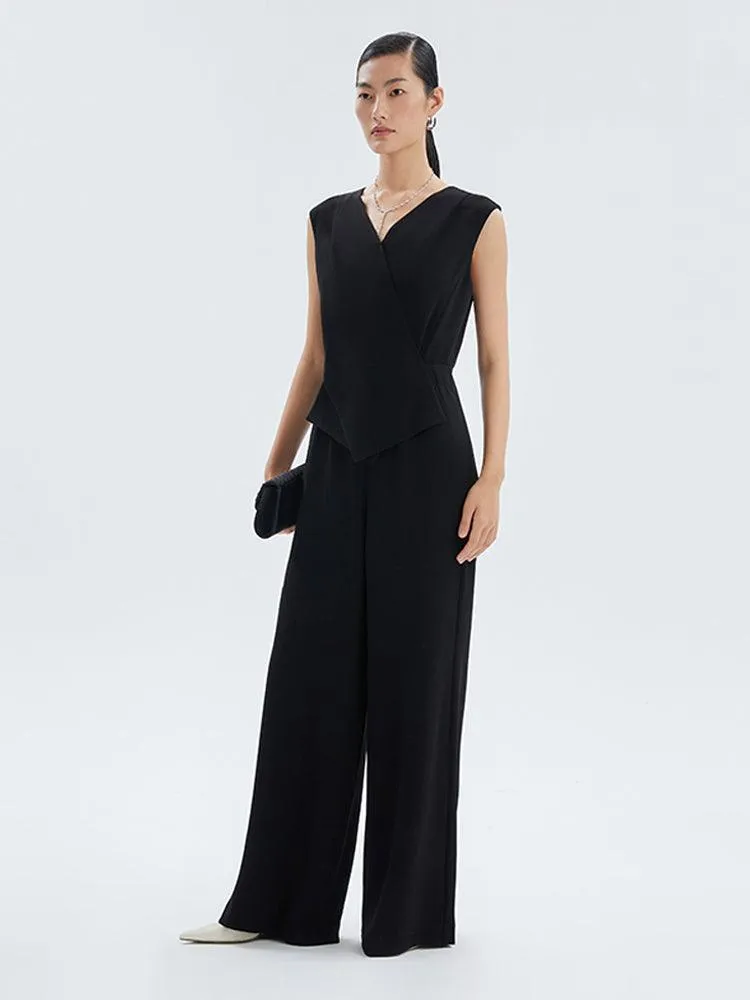 Acetate V-Neck Jumpsuit