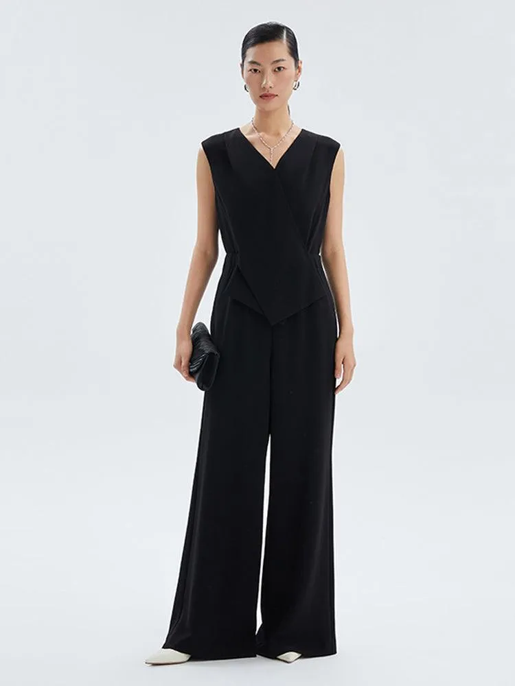 Acetate V-Neck Jumpsuit