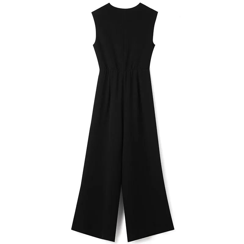 Acetate V-Neck Jumpsuit