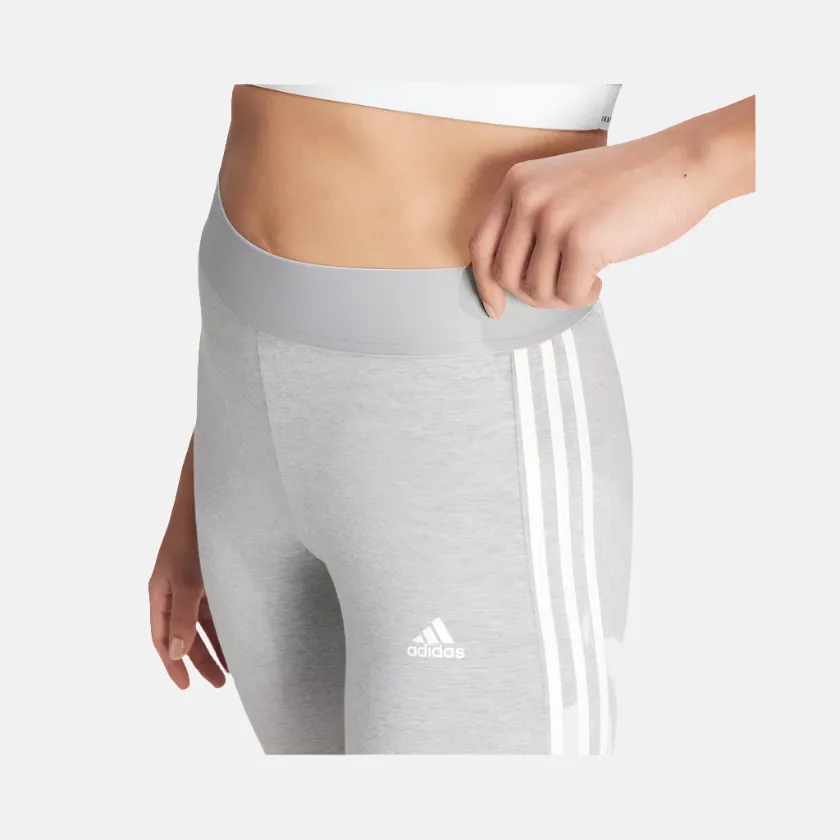 Adidas 3 Stripes Women's Tights -Medium Grey Heather/White