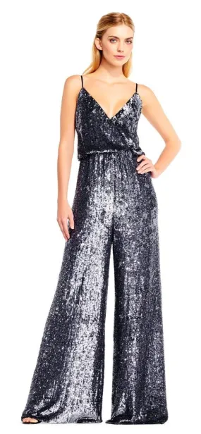 Aidan Mattox - MD1E201690 Sleeveless Allover Sequined Jumpsuit