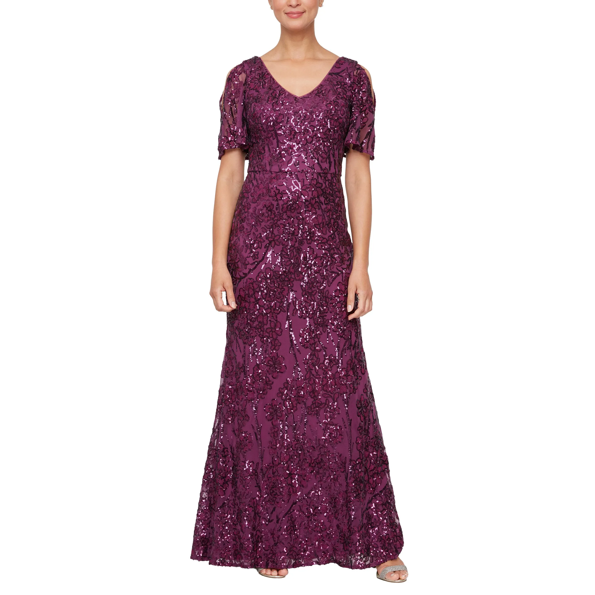 Alex Evenings 8196611 Long Formal Sequins Dress