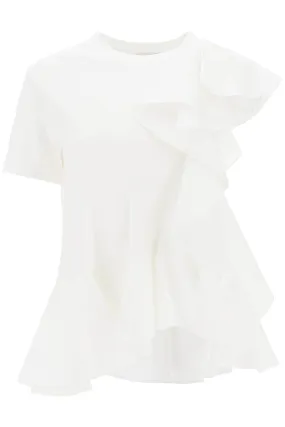 ALEXANDER MCQUEEN ruffled asymmetric jersey top