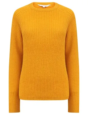 Allium Crew Neck Fisherman Knit Jumper In Artisan's Gold - Amara Reya