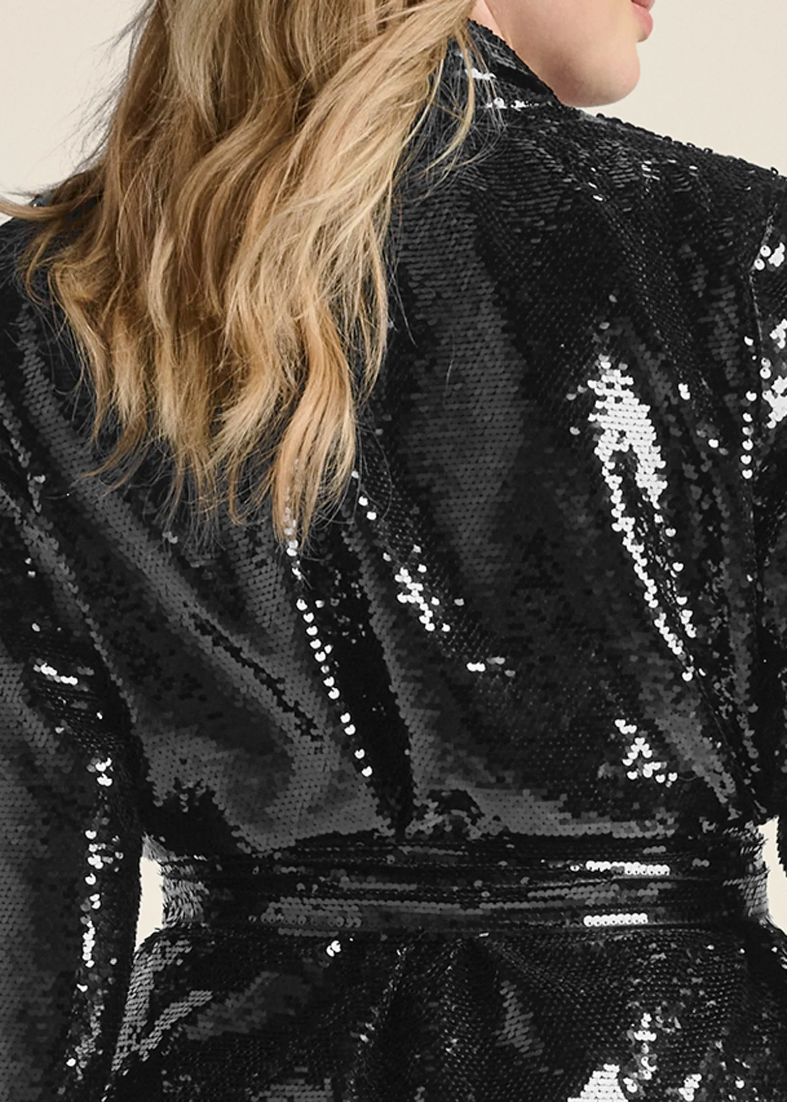 Allover Sequin Blazer - Black