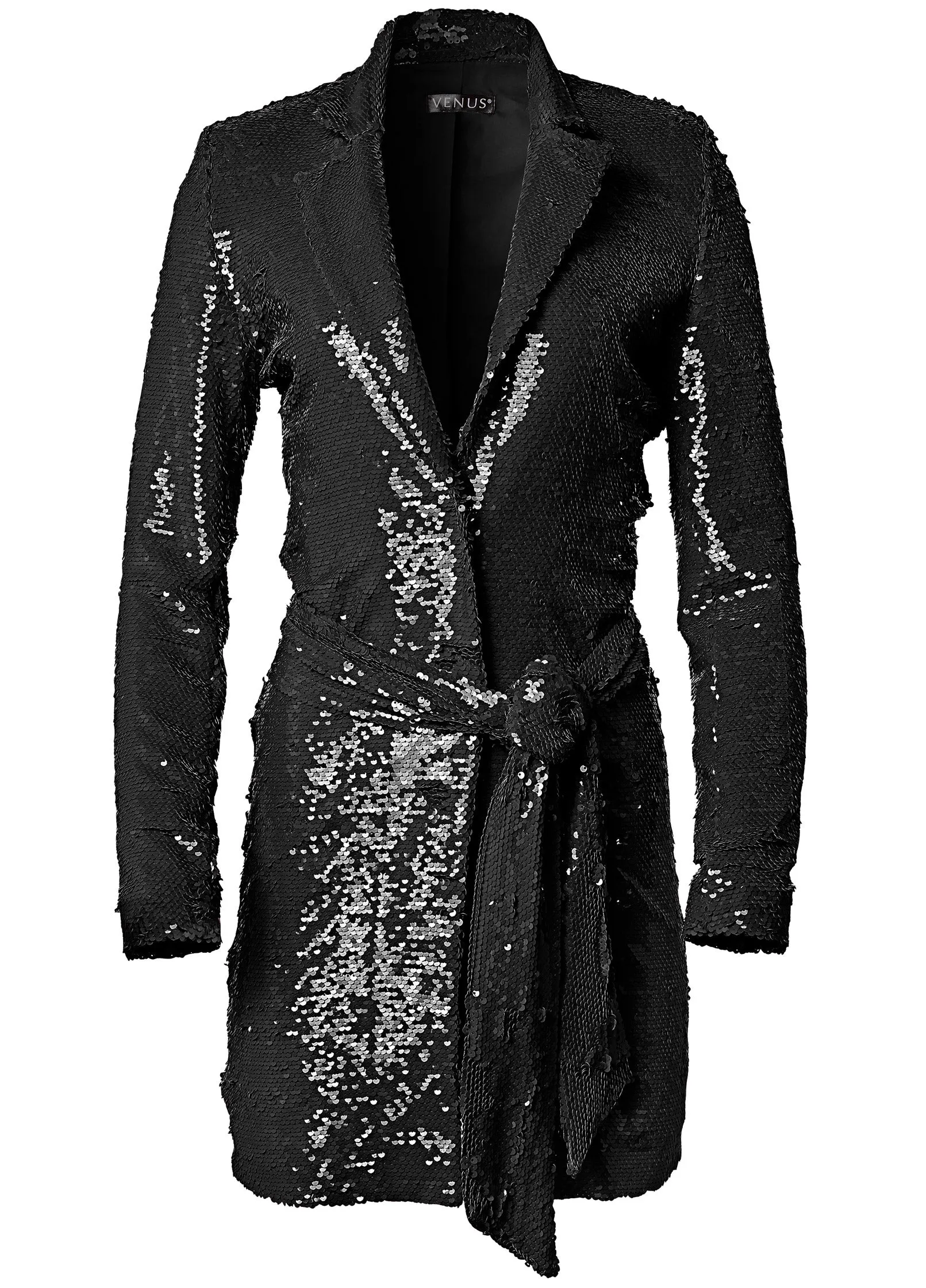 Allover Sequin Blazer - Black