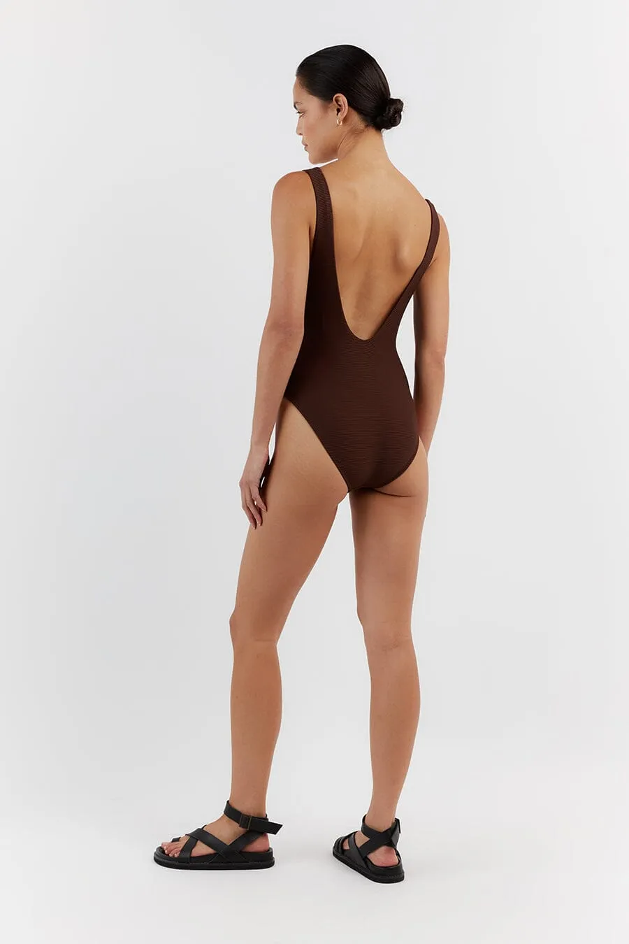 AMAYA CHOC SQUARE NECK ONE PIECE