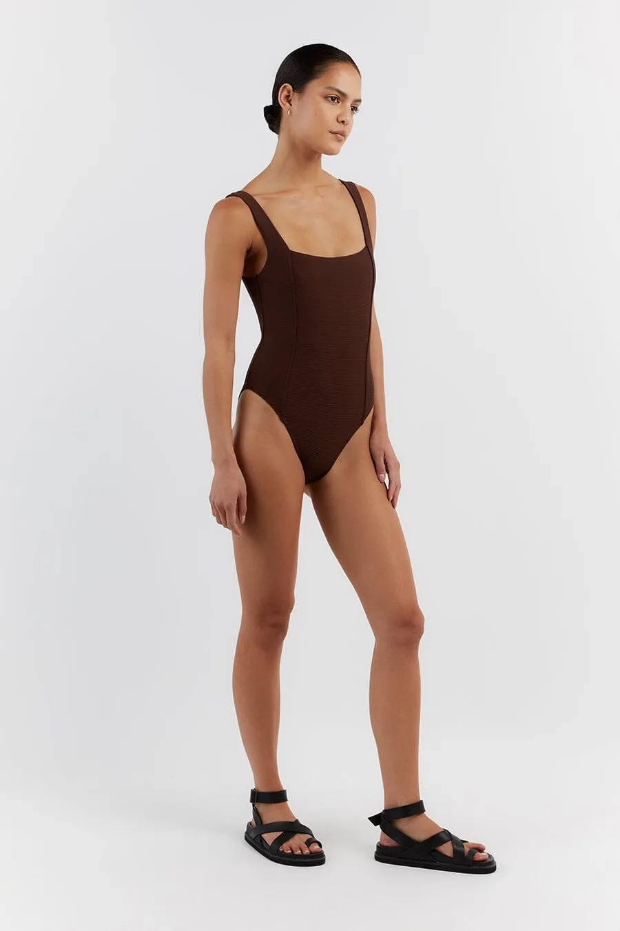 AMAYA CHOC SQUARE NECK ONE PIECE