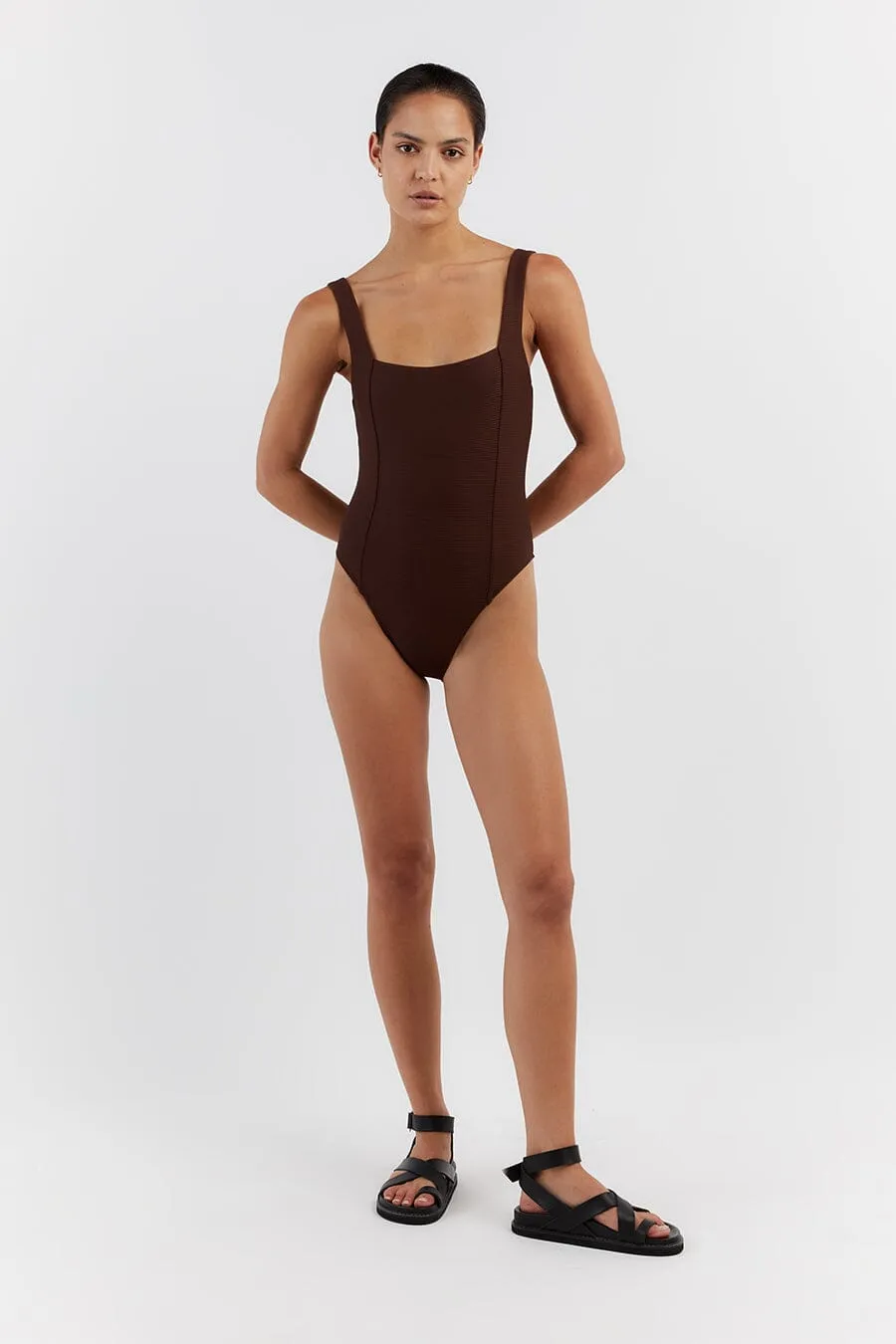 AMAYA CHOC SQUARE NECK ONE PIECE