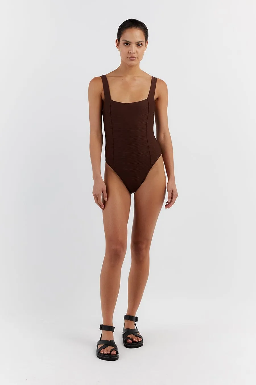 AMAYA CHOC SQUARE NECK ONE PIECE