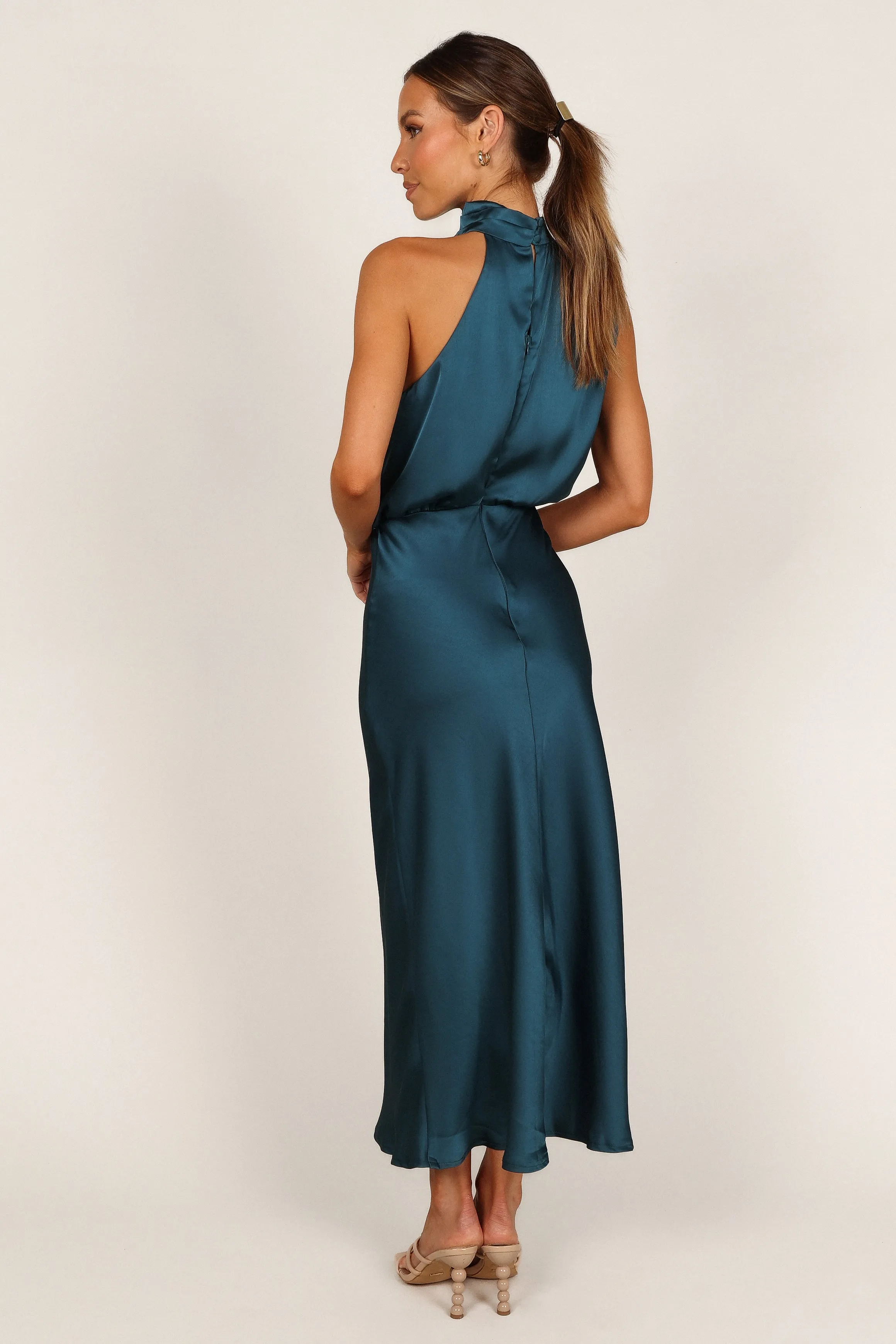 Anabelle Halter Neck Midi Dress - Teal