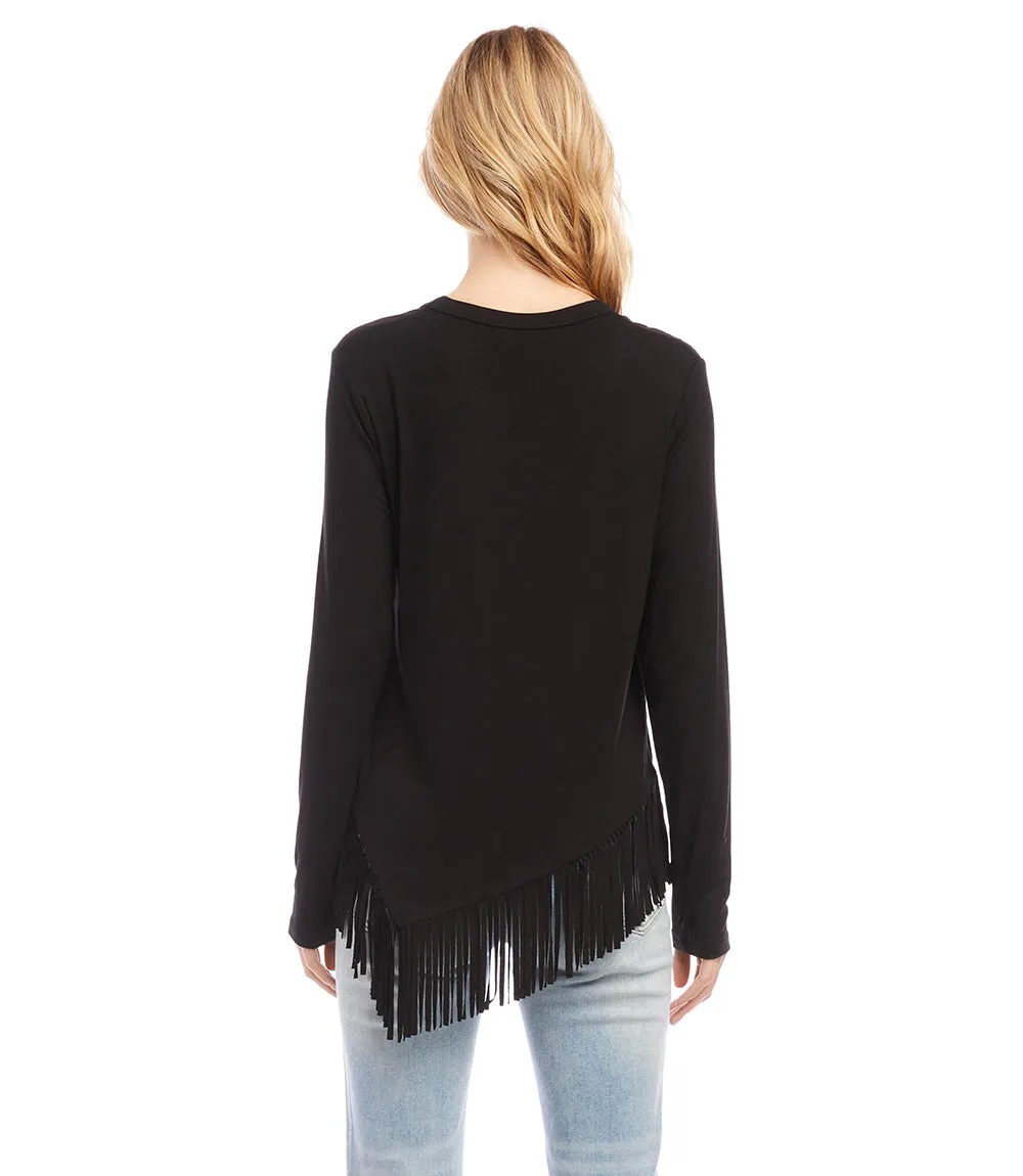 Asymmetric Fringe Top