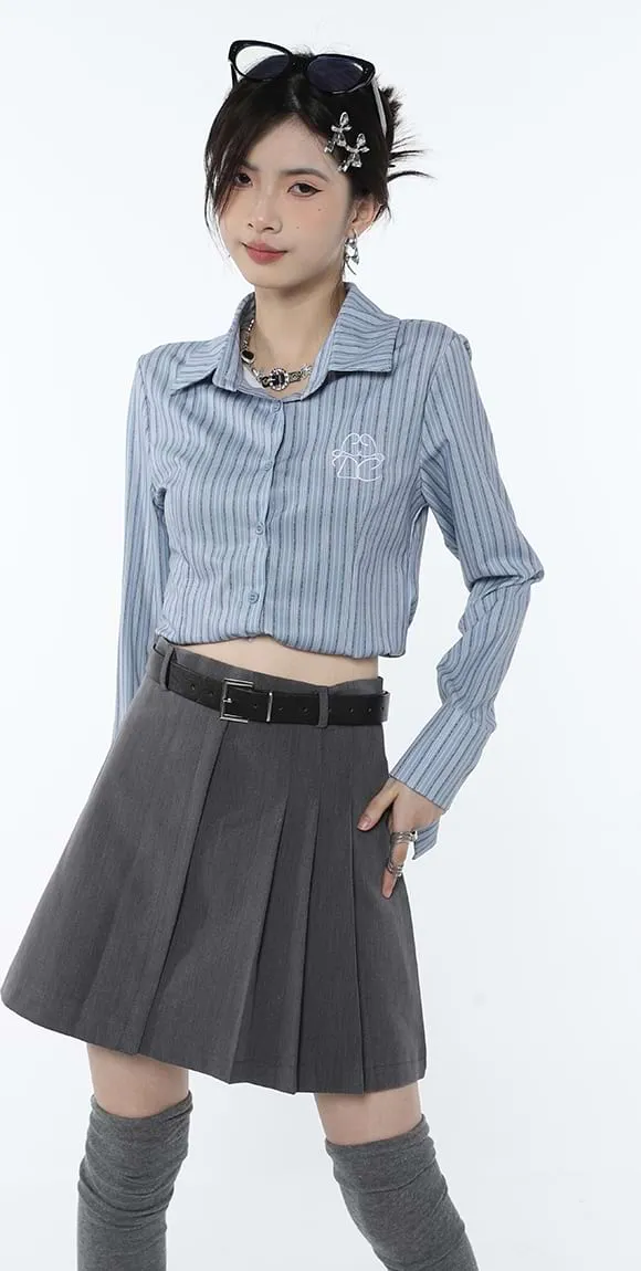 Asymmetric Pleated Mini Skirt