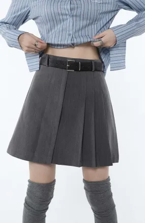 Asymmetric Pleated Mini Skirt