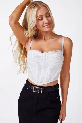 Athena White Lace Corset Top