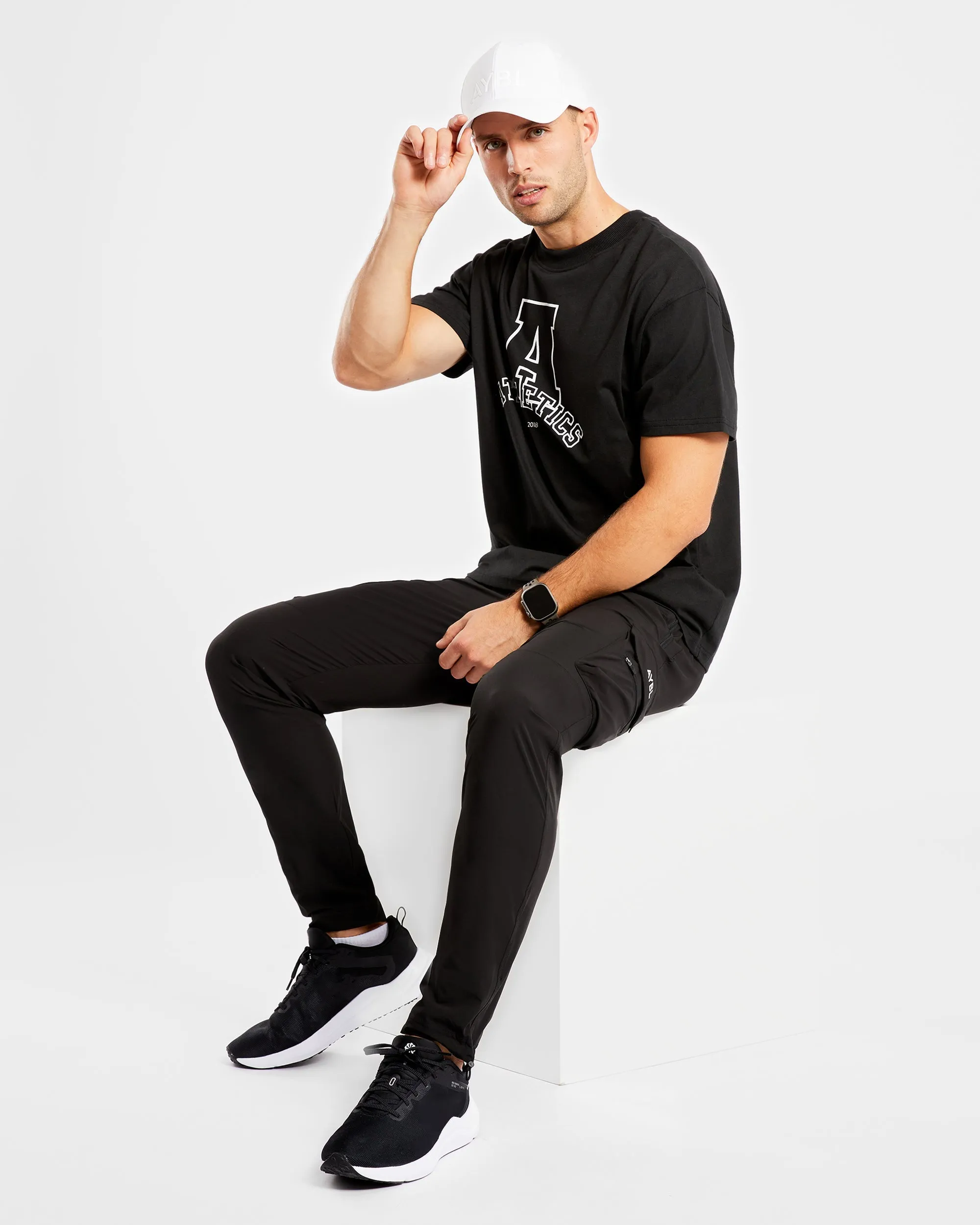 Athletics Varsity Oversized T Shirt - Black