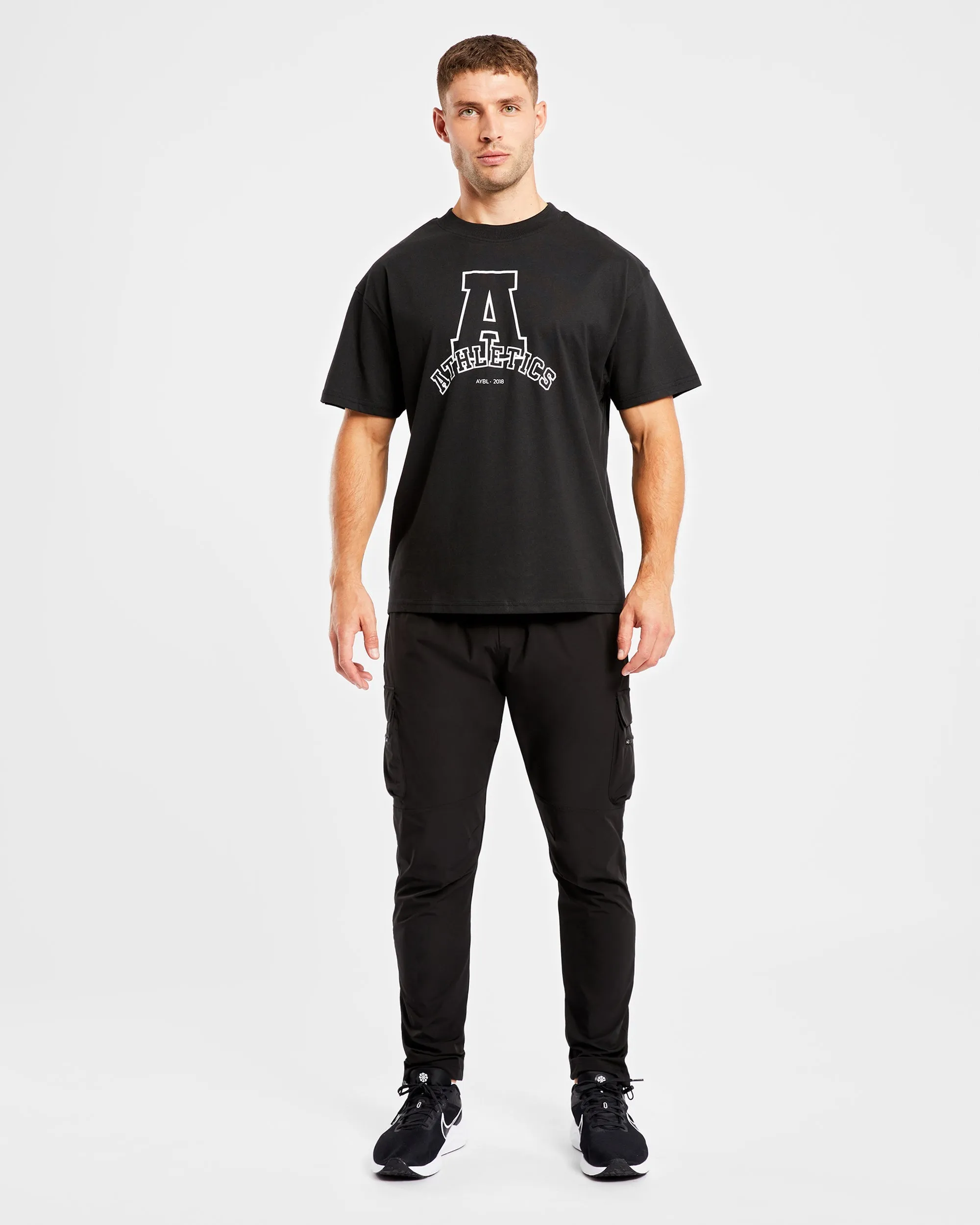 Athletics Varsity Oversized T Shirt - Black