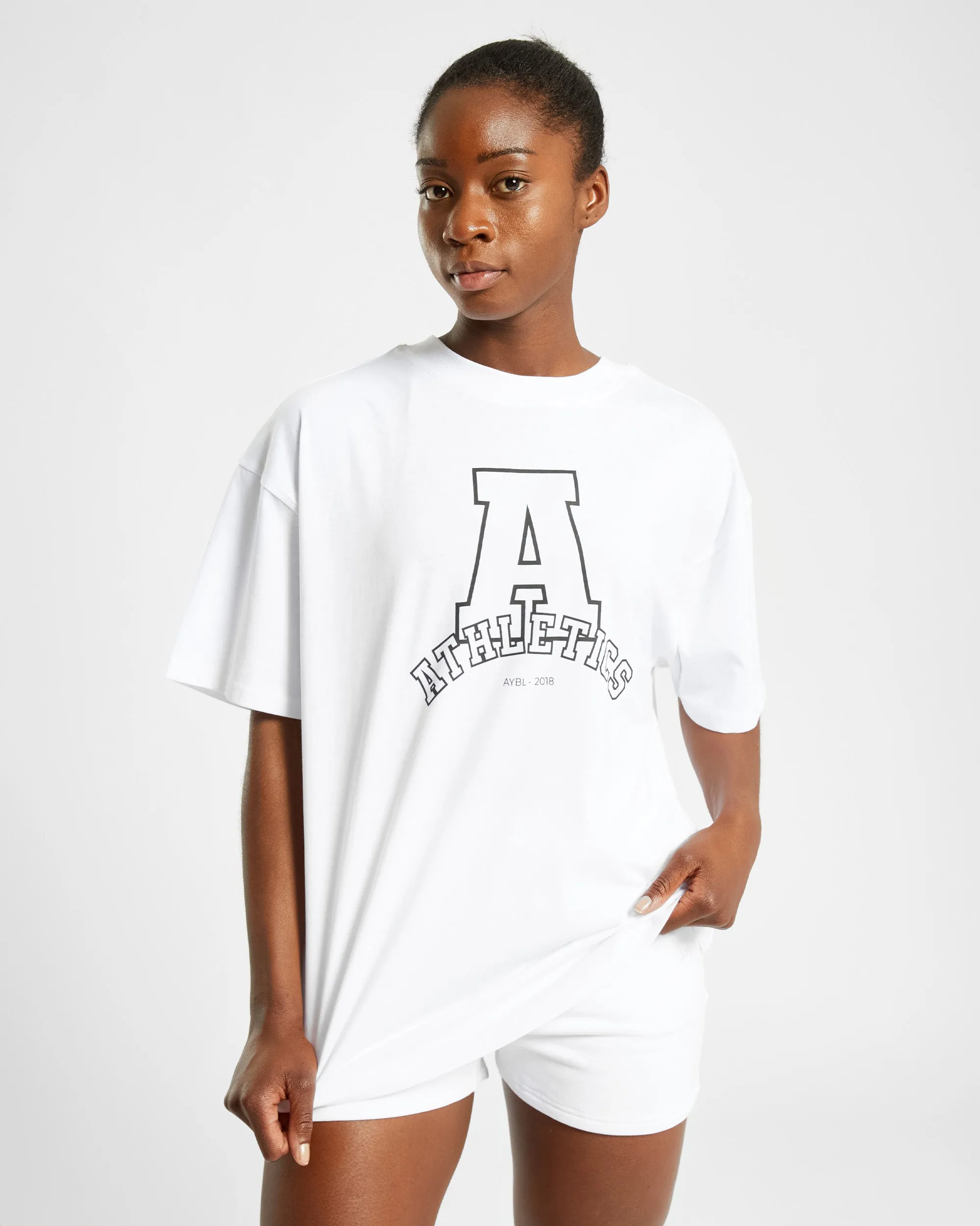 Athletics Varsity Oversized T Shirt - White