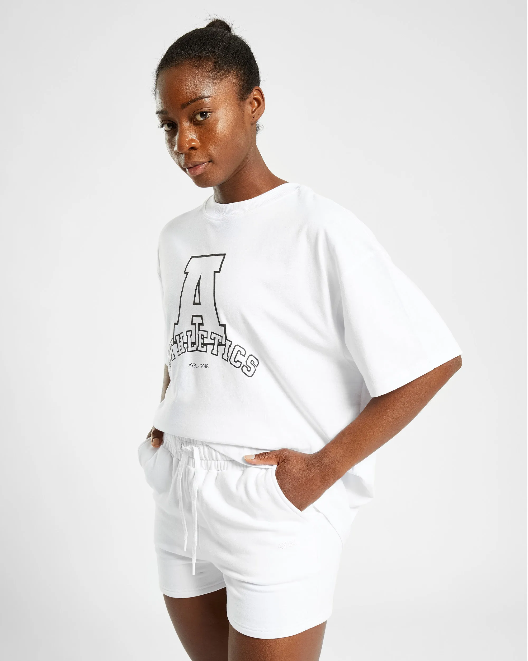 Athletics Varsity Oversized T Shirt - White