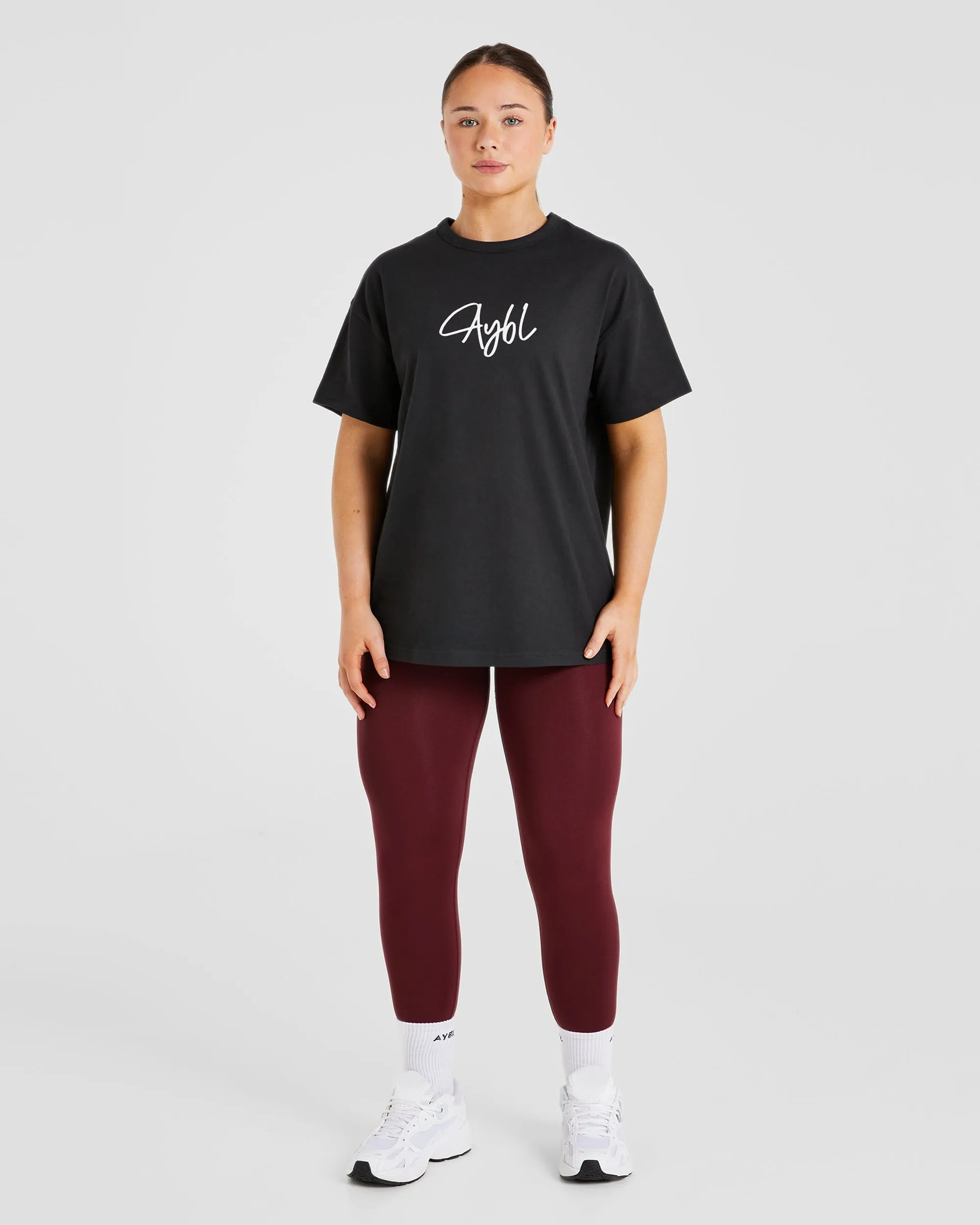 AYBL Script Oversized T Shirt - Black