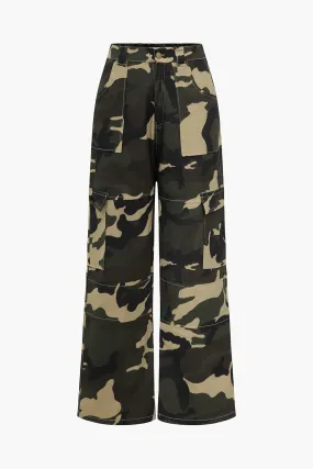 Basic Camo Print Trousers