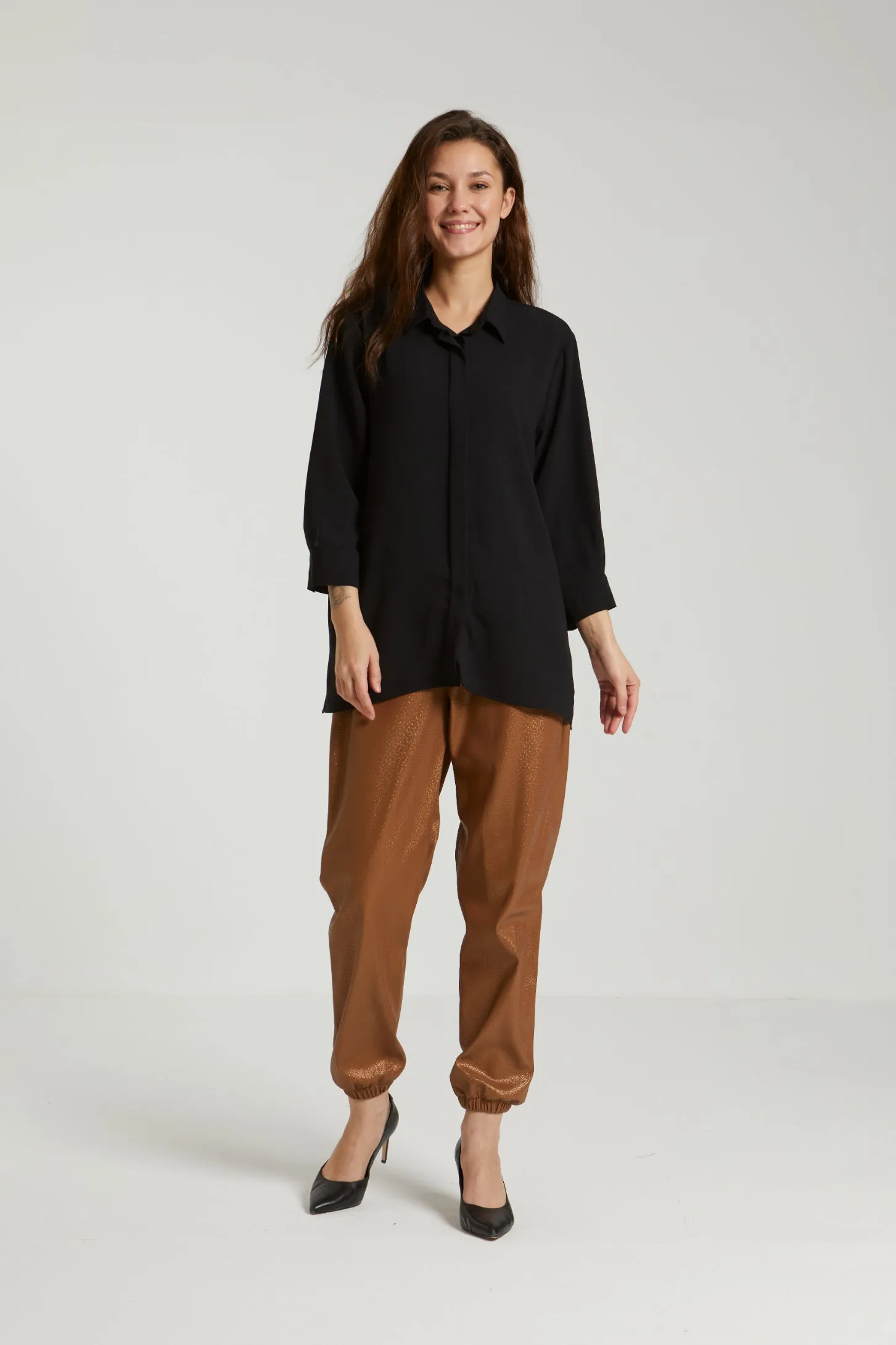 BASIC RELAXED FIT SHIRT - BLACK