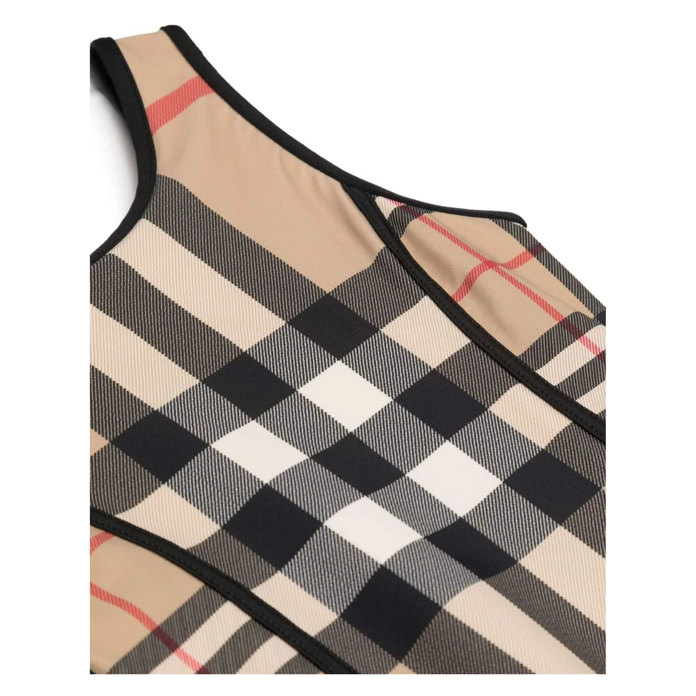 Beige Check Swimsuit