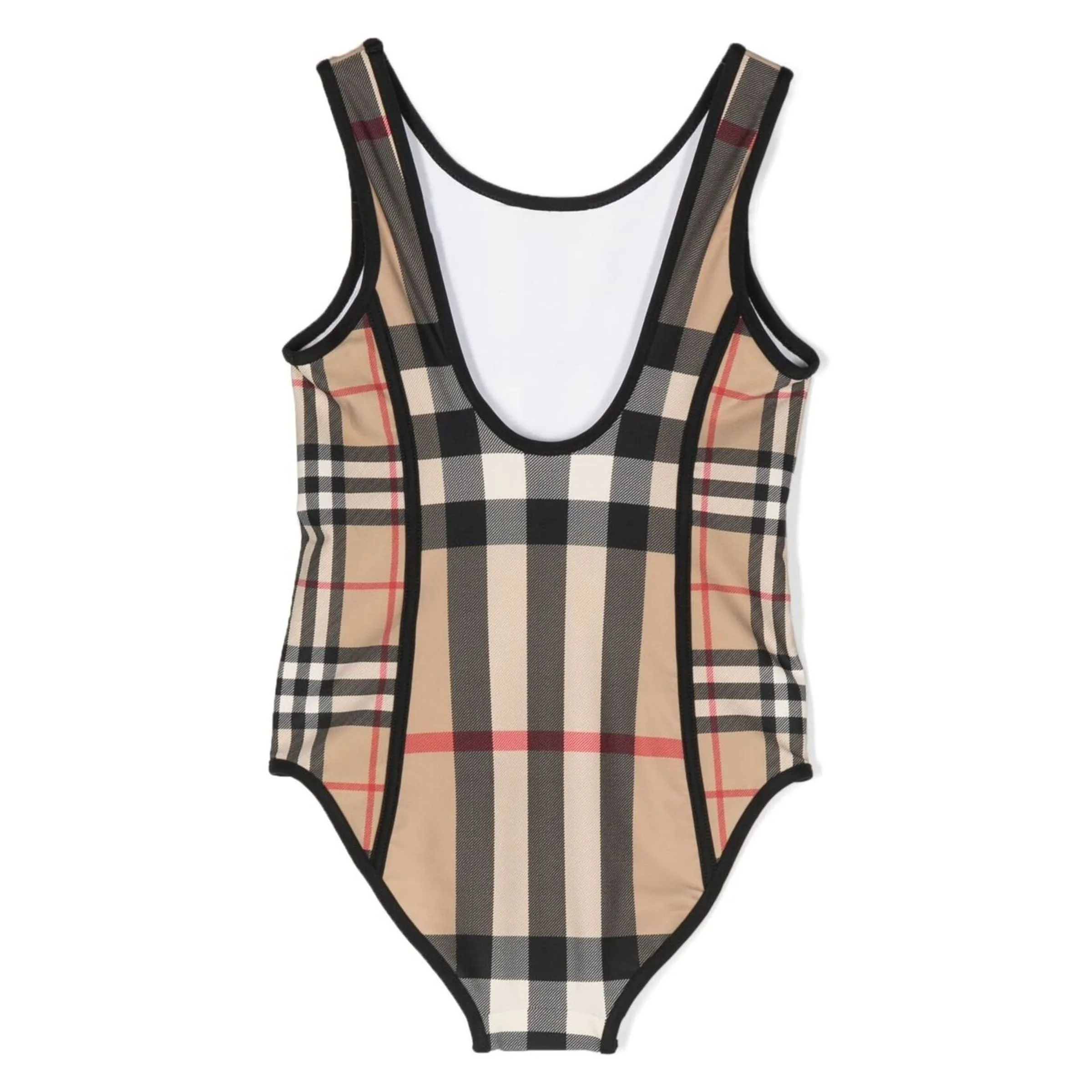 Beige Check Swimsuit