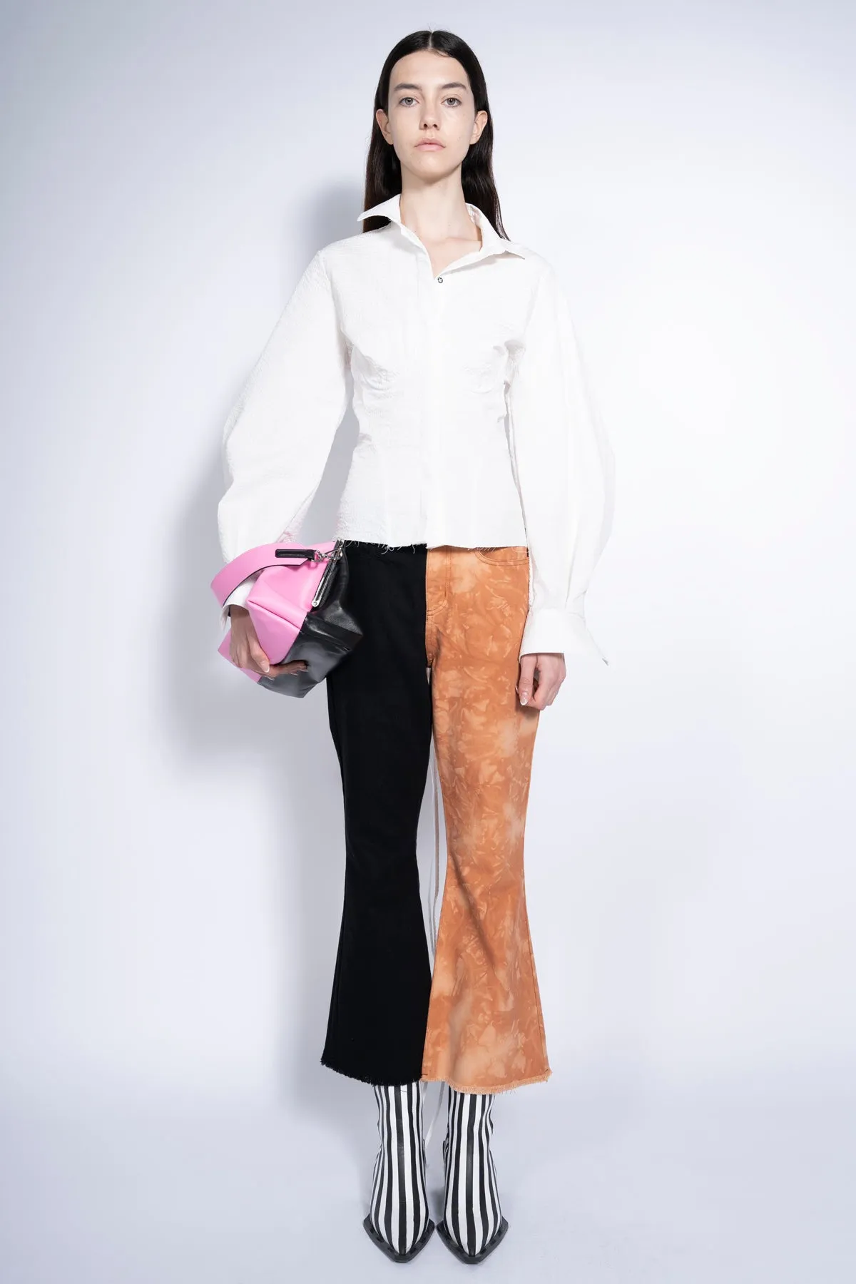 BICOLOR HIGH WAISTED CAPRIS