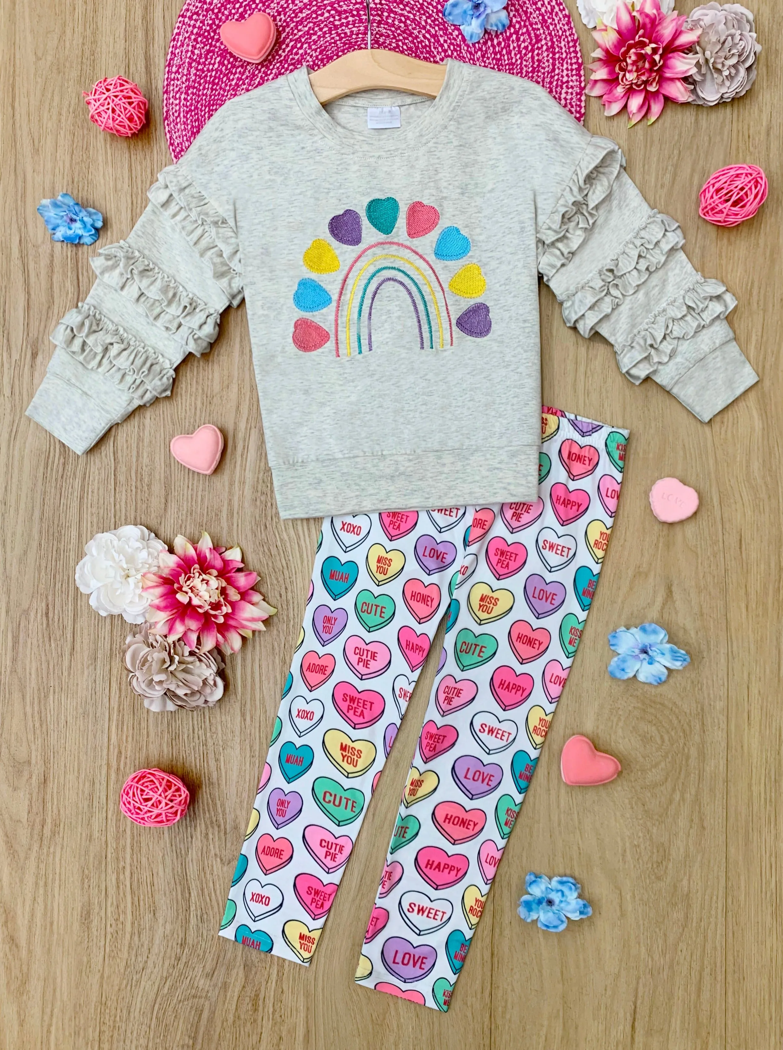 Big Love Rainbow Heart Legging Set