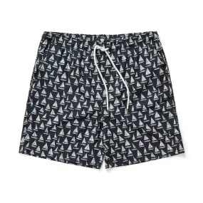 Black Sailboats Swim Shorts