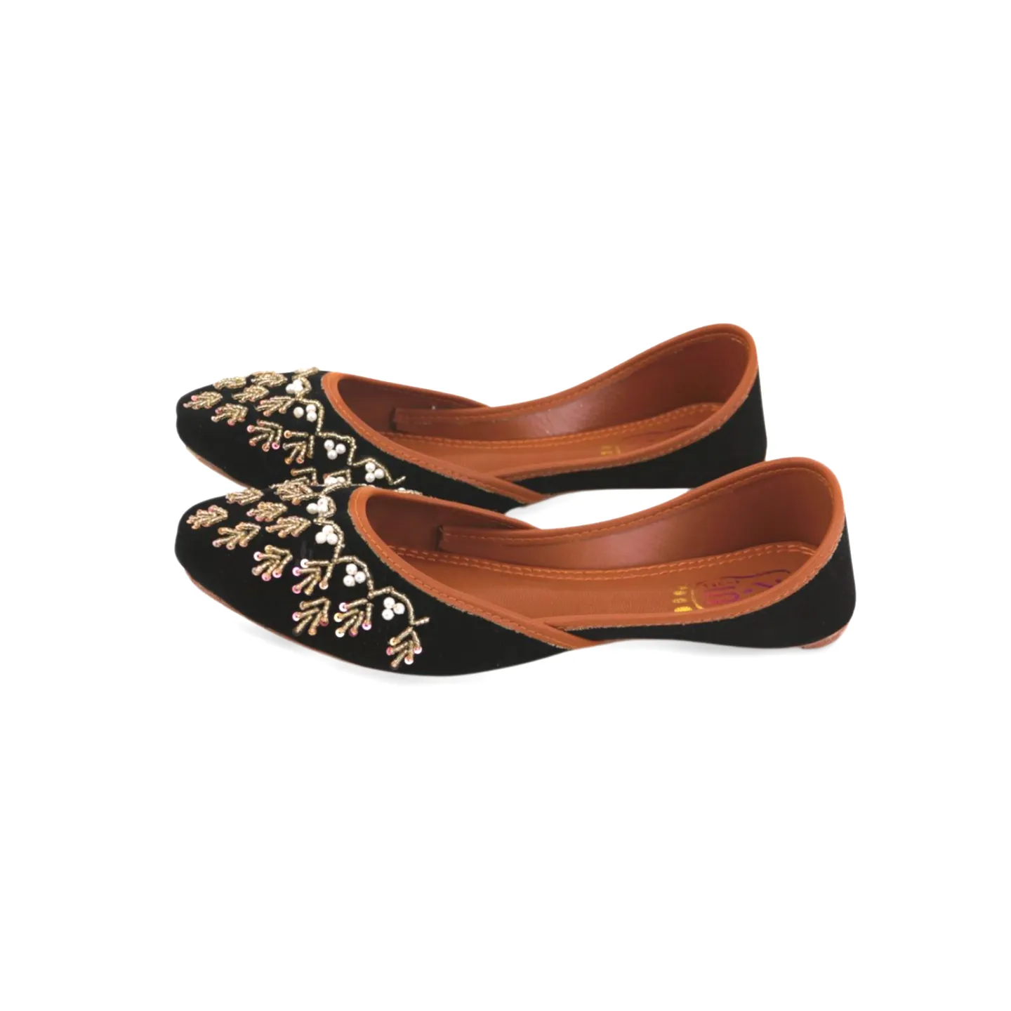 Black Velvet Embroidered Khussa Juti For Women | Comfortable and Stylish Shoes for Any Occasion - 13Khu