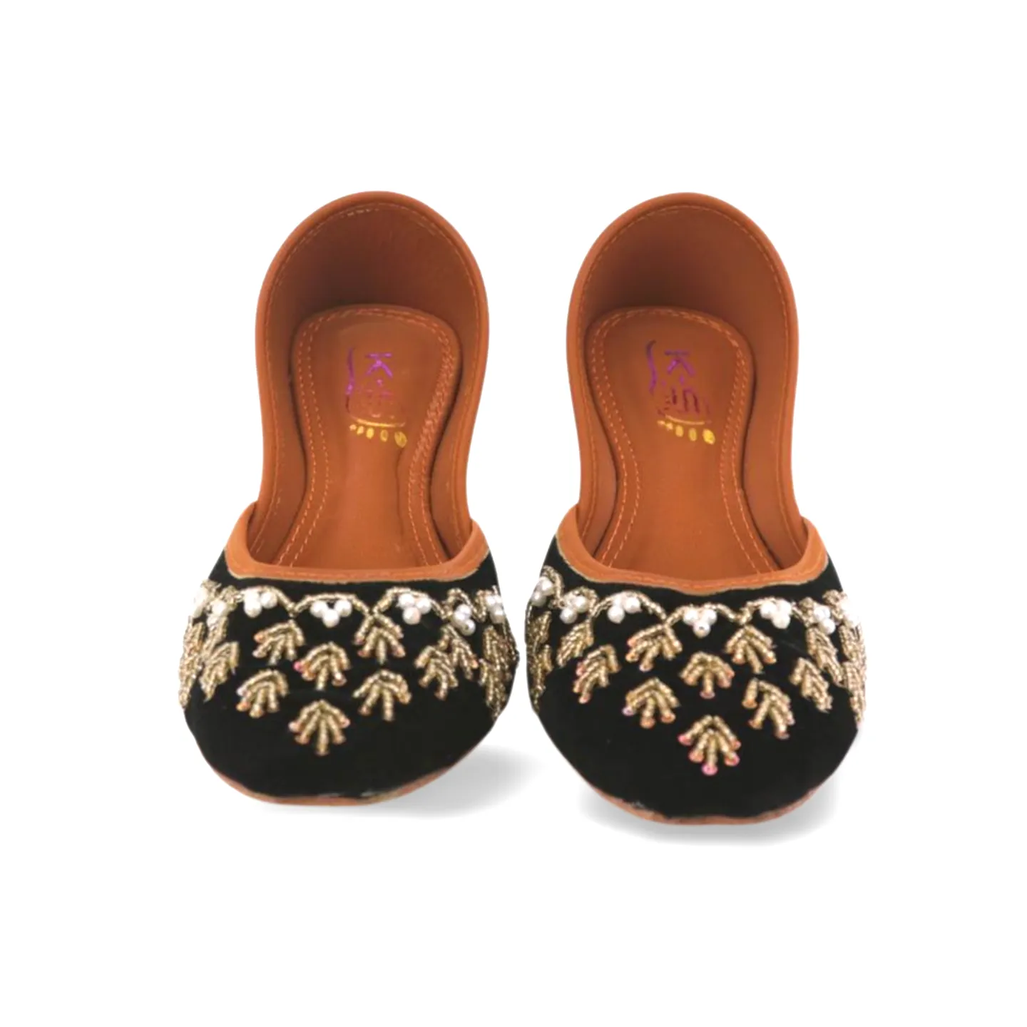 Black Velvet Embroidered Khussa Juti For Women | Comfortable and Stylish Shoes for Any Occasion - 13Khu