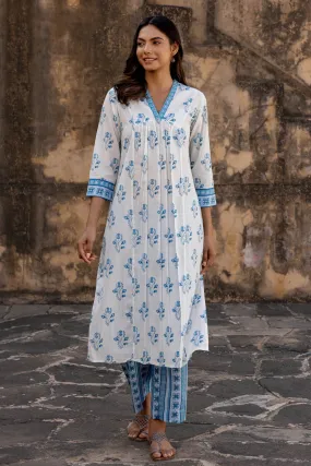 Blue Lilies Kurta