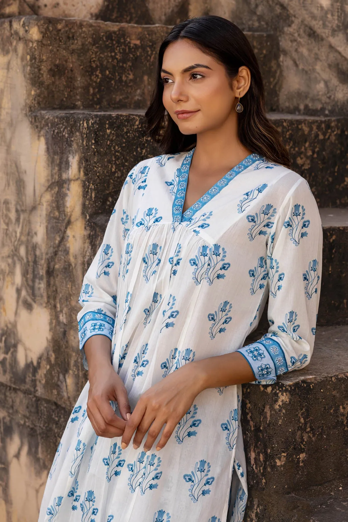 Blue Lilies Kurta