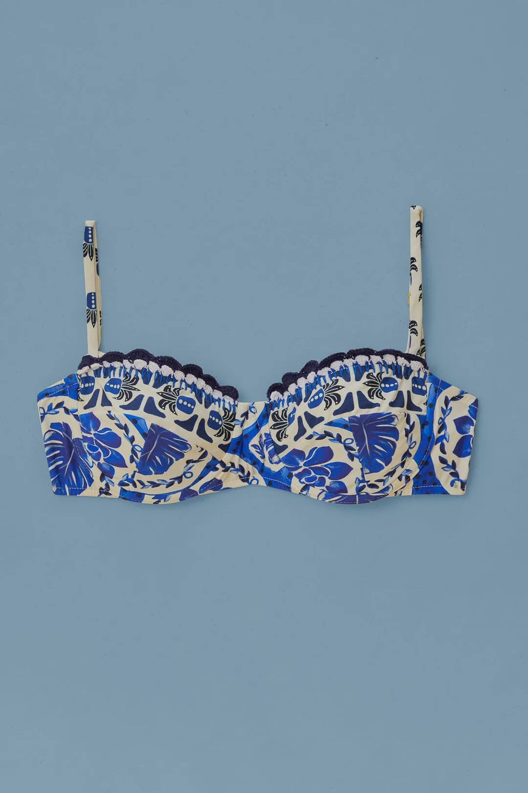 Blue Tile Dream Bikini Top