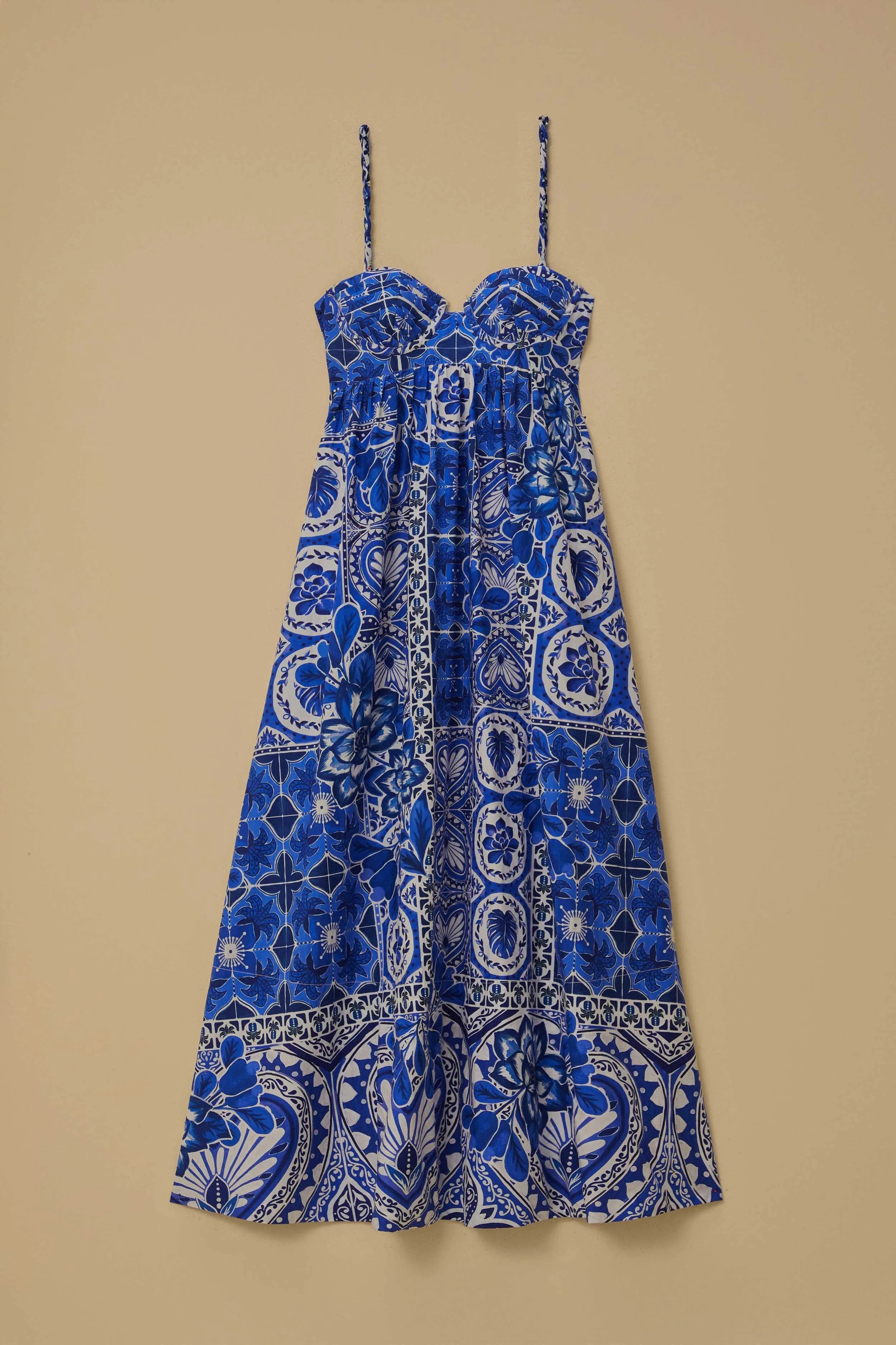 Blue Tile Dream Sleeveless Maxi Dress