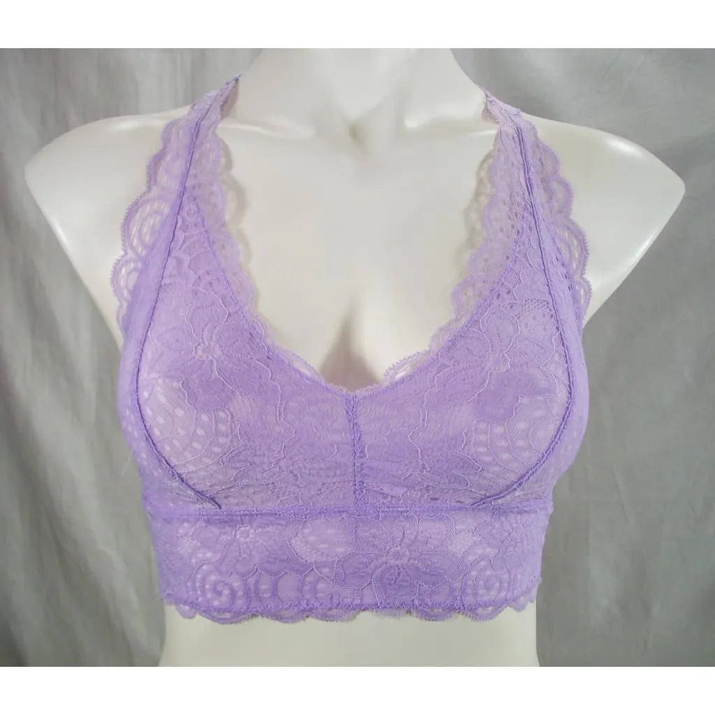 Bongo Juniors' Lace Wire Free Racerback Bralette Size XS X-SMALL Pastel Lilac