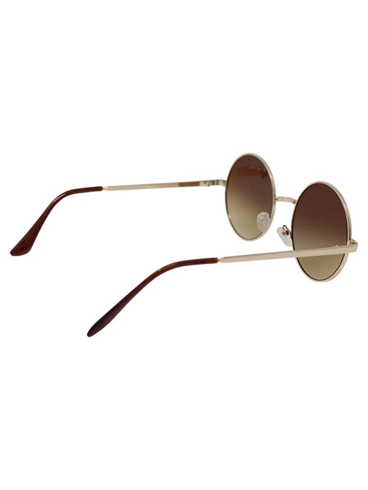 Brown Lens Round Sunglasses With Case