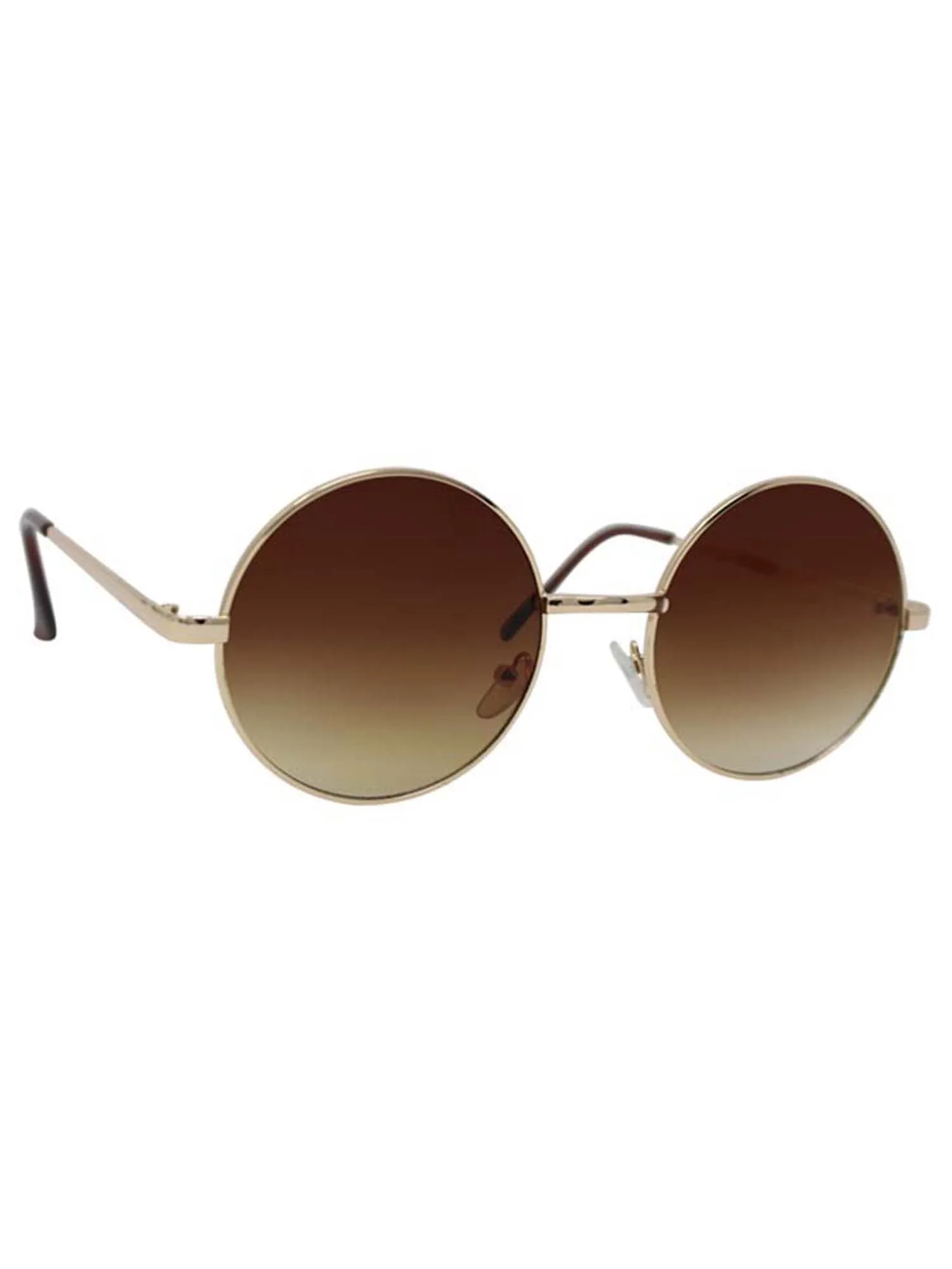 Brown Lens Round Sunglasses With Case