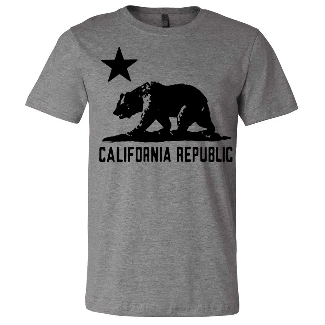 California Flag Oversize Black Silhouette Asst Colors Mens Fitted T-Shirt/tee