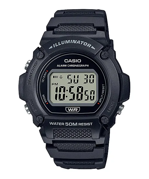 Casio General – W-219H-1AVDF Men's Watch – Black Dial, Resin Strap